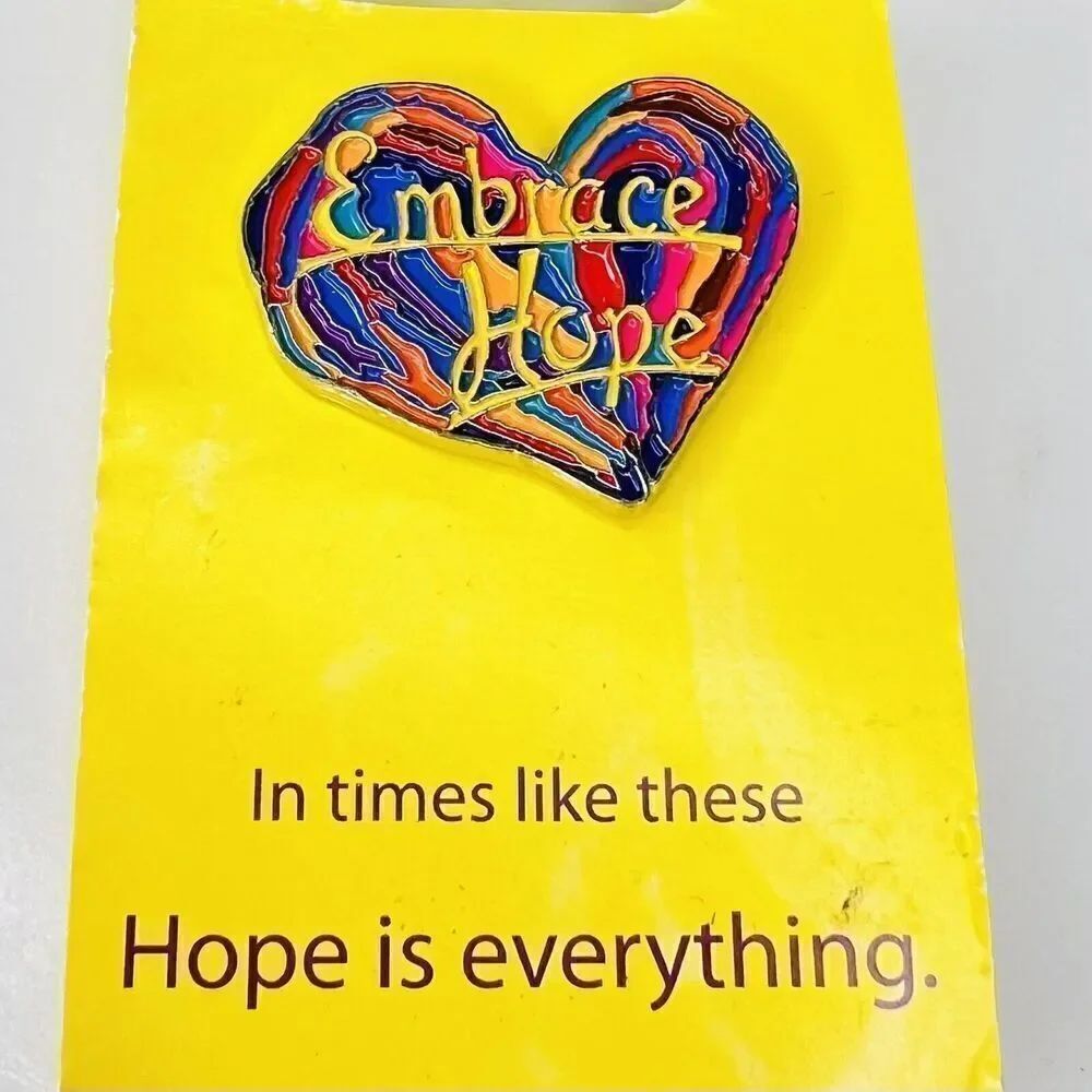 Embrace Hope Colorful Heart Collectors Metal Lapel Pin Pinback Colorful 1309